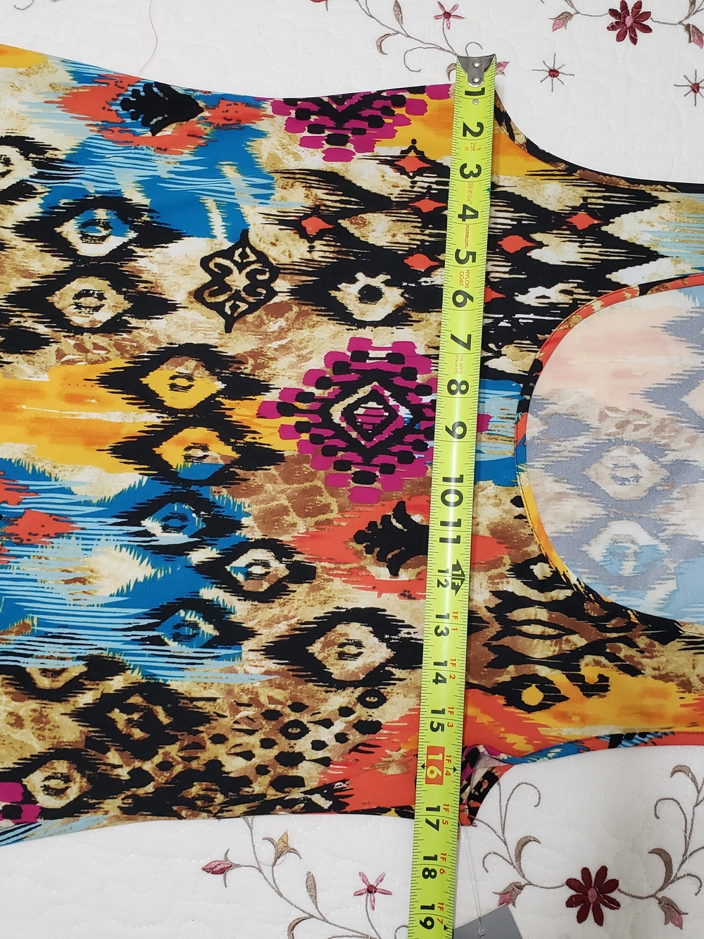 NY Collection Multicolor Ethnic Print Tank Dress - Picture 7 of 8
